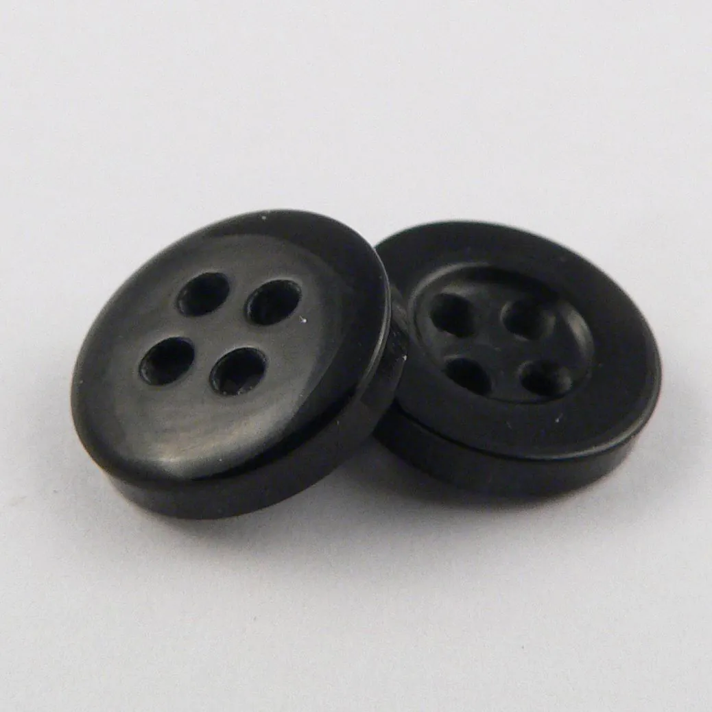 Shiny Black  Shirt Button