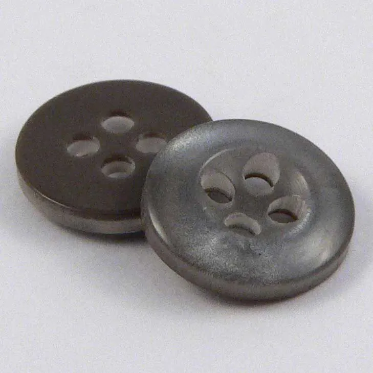 Mid Grey Pearlised Shirt Button