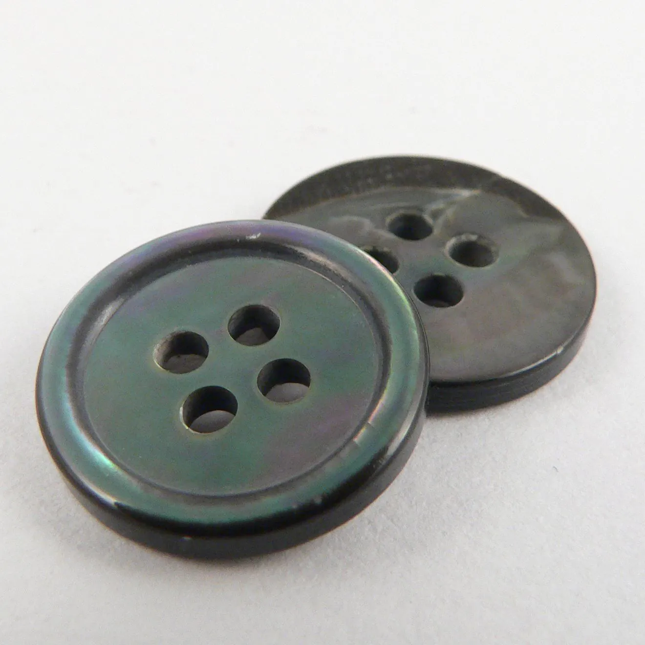 MOP Smoke Shell  Button With Rim