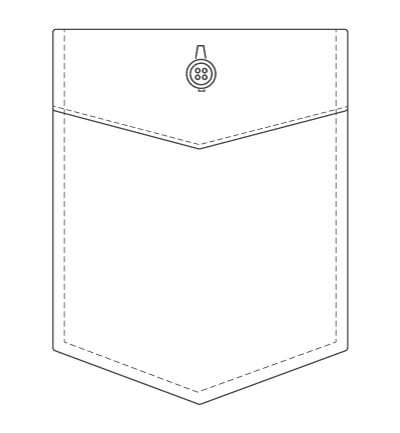 Single Button Angled Pocket