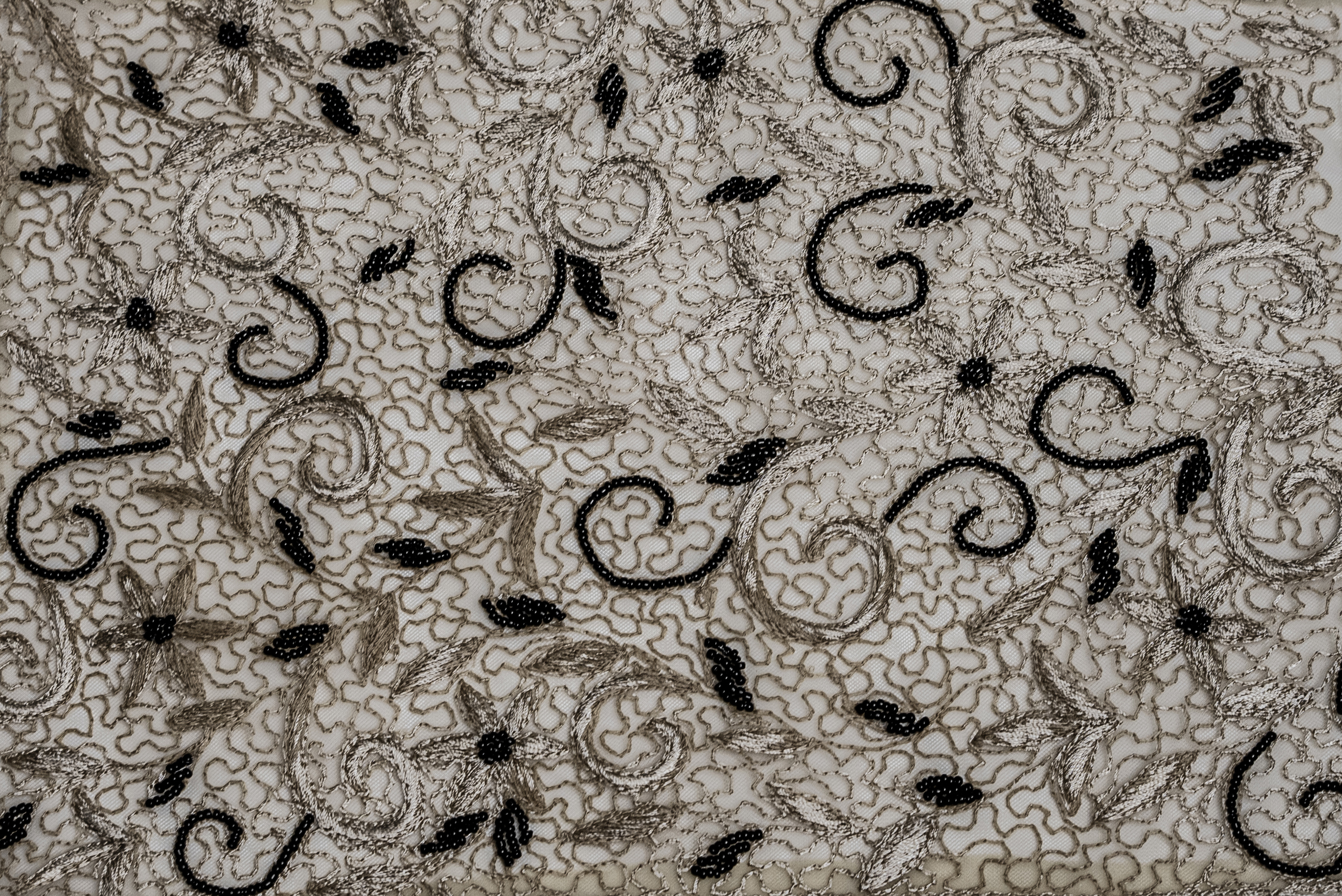 GILDED NOIR EMBROIDERED TULLE