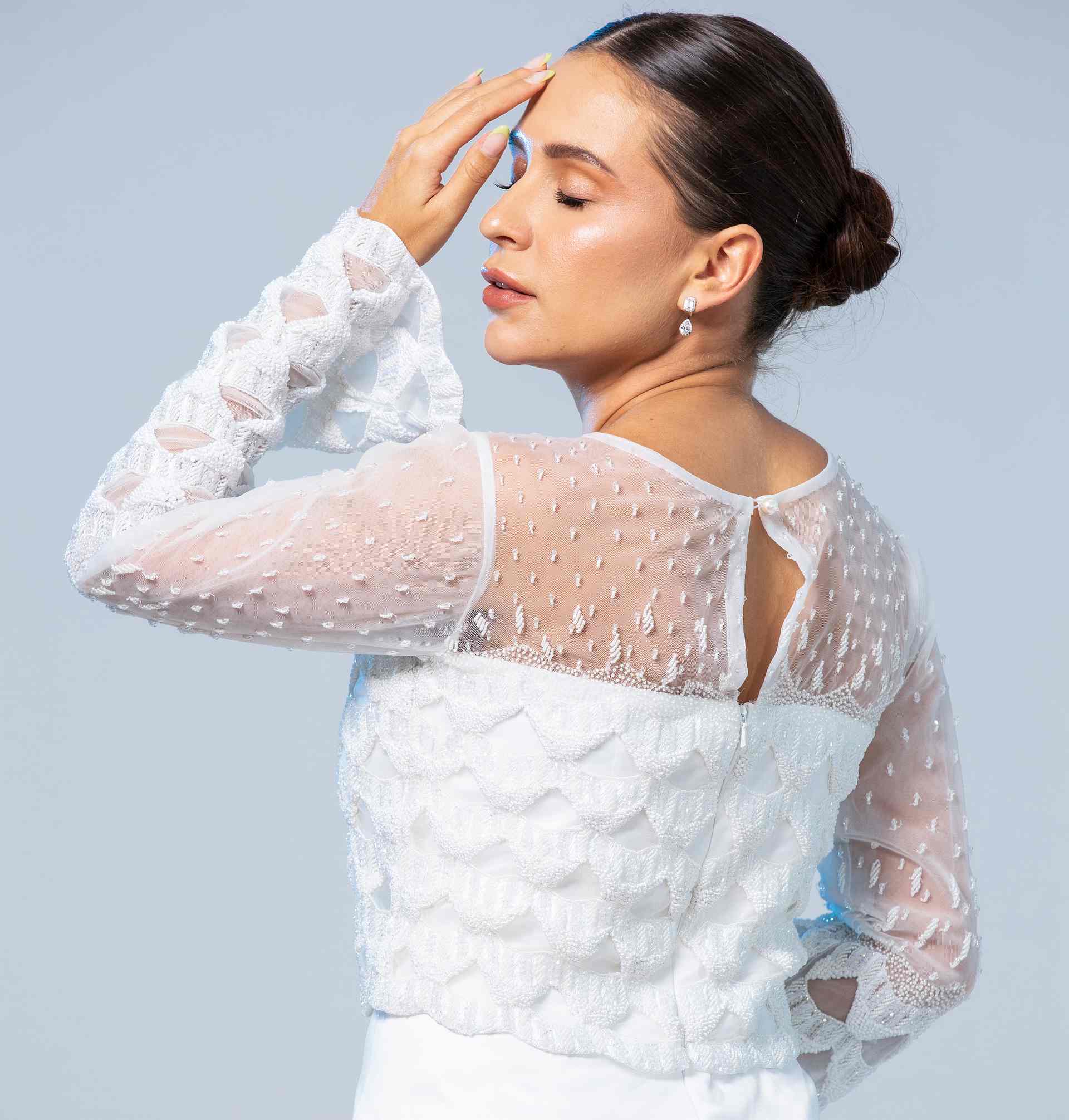 SHEER BODICE GOWN